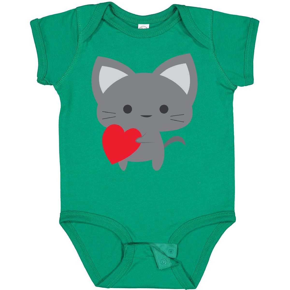 Inktastic Heart Cat Baby Bodysuit - Cute Cotton Onesie for Newborns & Infants - Perfect for Family Photos, Baby Showers & Everyday Wear