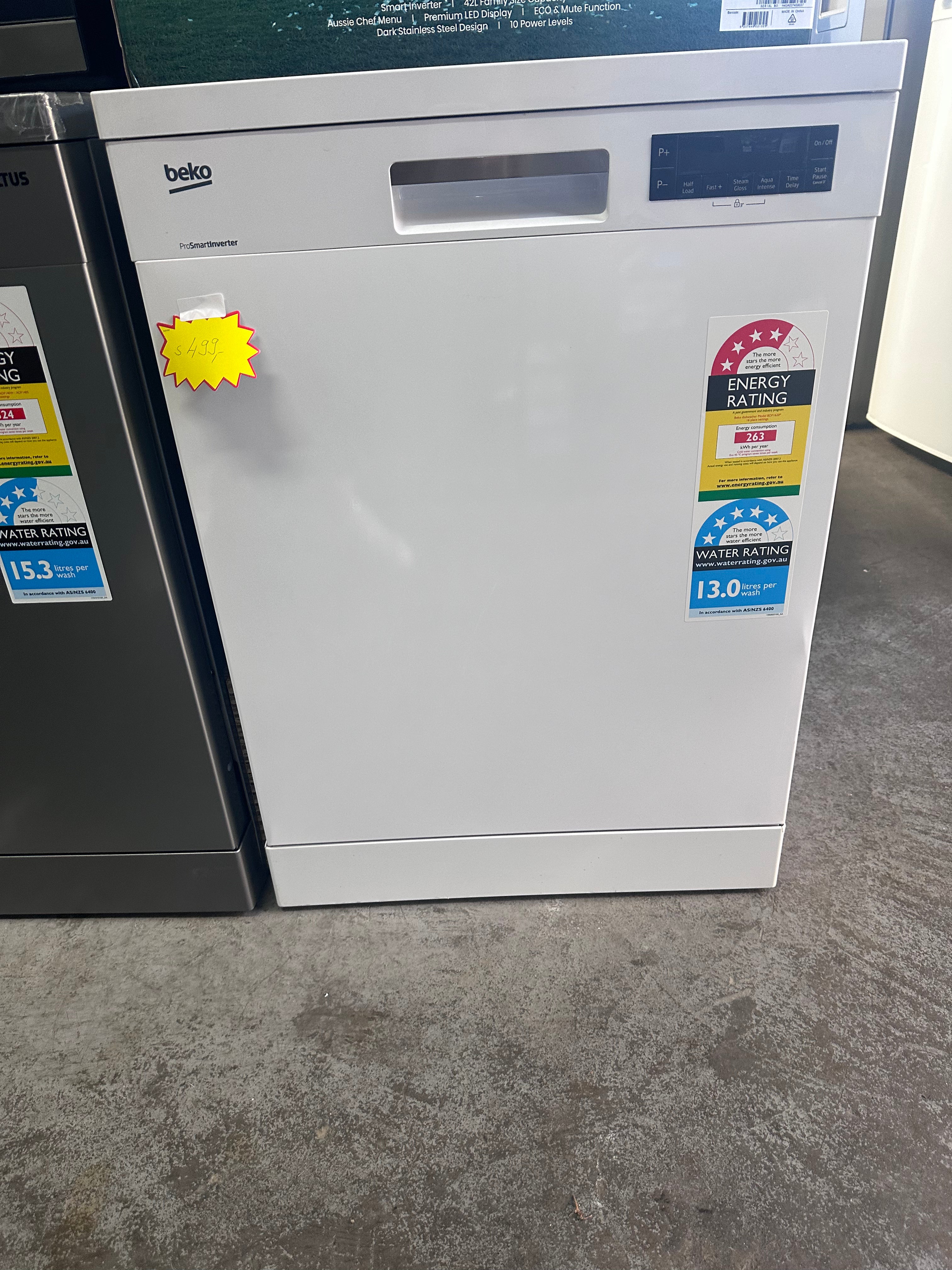 Beko BDF1620W 16 Place Setting Dishwasher - Factory Second | Energy Efficient, Quiet Operation for Large Families & Entertaining | Perfect for Kitchens, Restaurants & Catering Businesses