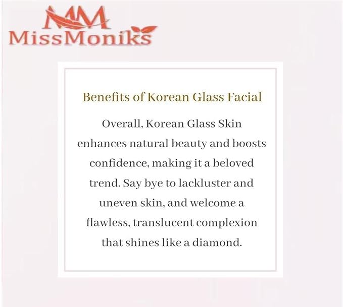 MissMoniks Korean Glass Therapy Facial Kit - 5 Step Skincare Routine for Smooth & Soft Skin | All Skin Types | At-Home Spa & Self-Care Treatment
