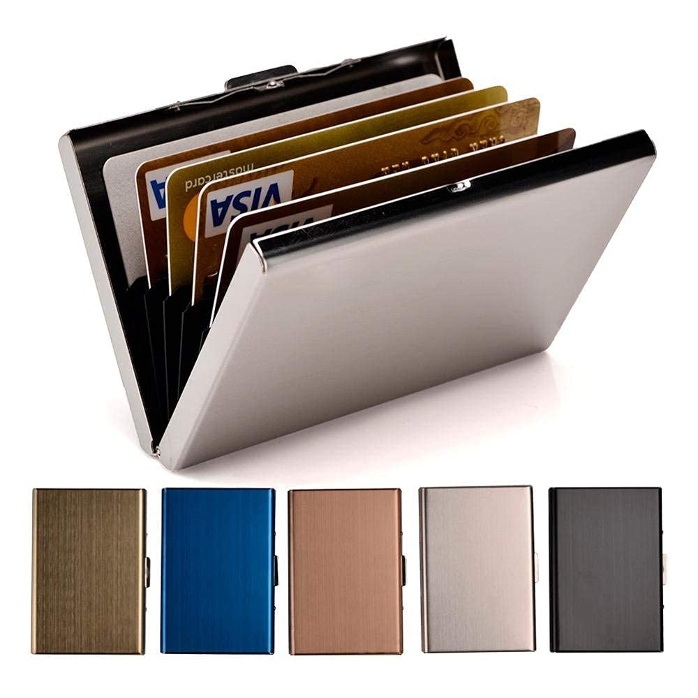 EASTNIGHTS RFID Blocking Metal Credit Card Holder (2-Pack) - Slim Business Card Case Wallet for Men & Women - Perfect for Travel, Office & Everyday Use
