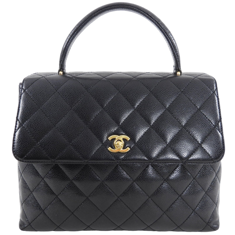 Vintage Chanel Black Caviar Kelly Top Handle Bag 2000-2002 Collection - Perfect for Luxury Fashion, Evening Events & Collector's Items