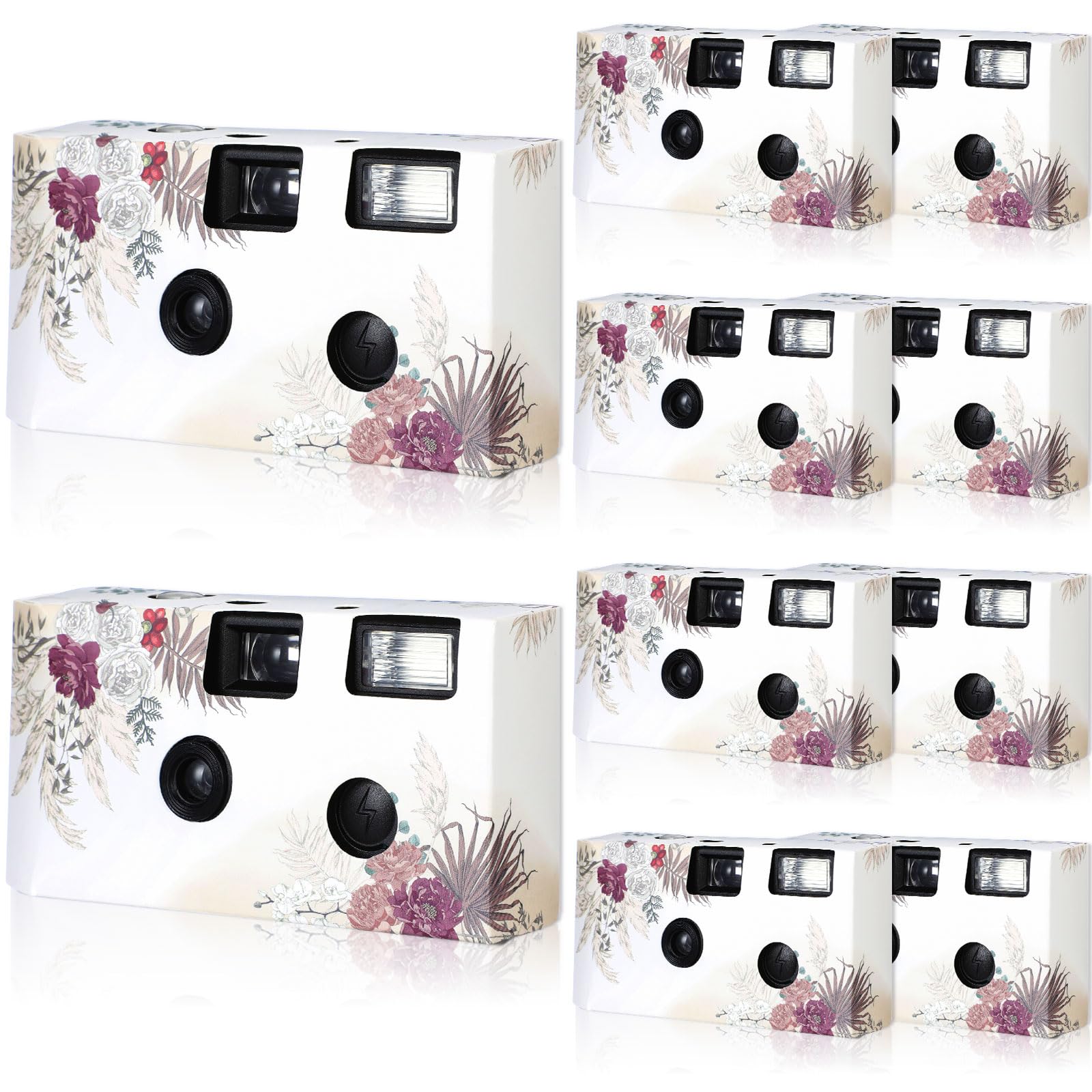 10 Pack Disposable Cameras with Flash - 34mm Single Use Film Cameras for Wedding, Travel & Parties | Colorful Bohemian Style Film | Perfect for Events, Vacations & Special Occasions