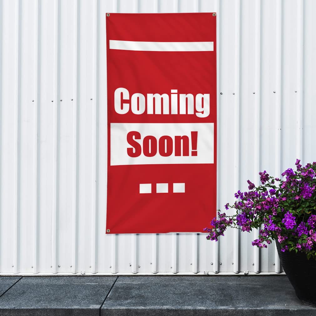 Custom Vertical Vinyl Banner - Weatherproof Outdoor Business Sign (96x48 Inches) with 8 Grommets - Ideal for Yard Sales, Grand Openings & Industrial Events