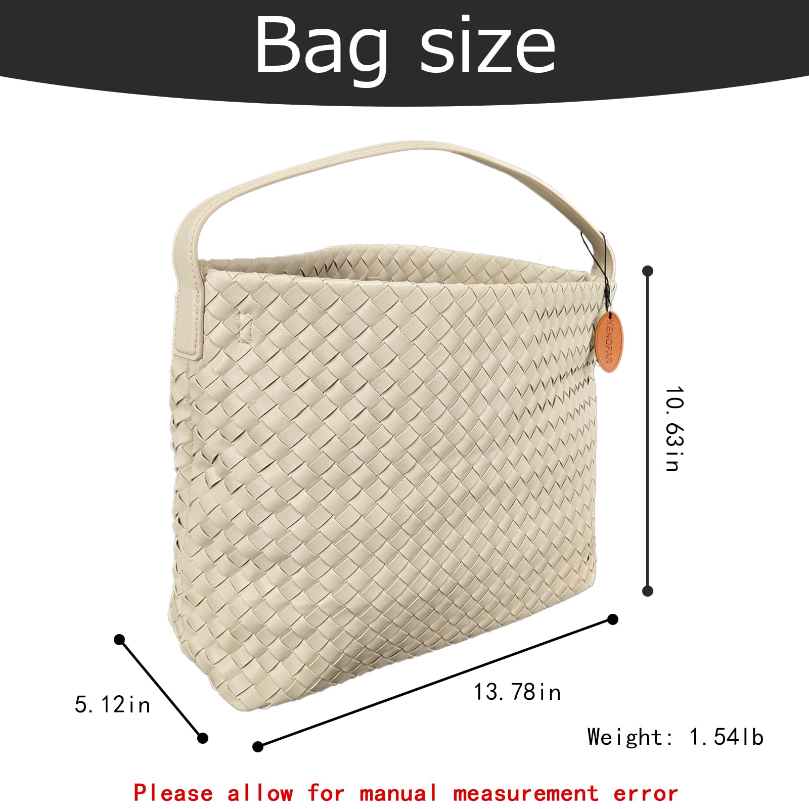 Eco-Friendly Vegan Leather Woven Tote Bags for Women - Handmade Shoulder Bag with Top Handle | Perfect for Work, Shopping & Beach Outings