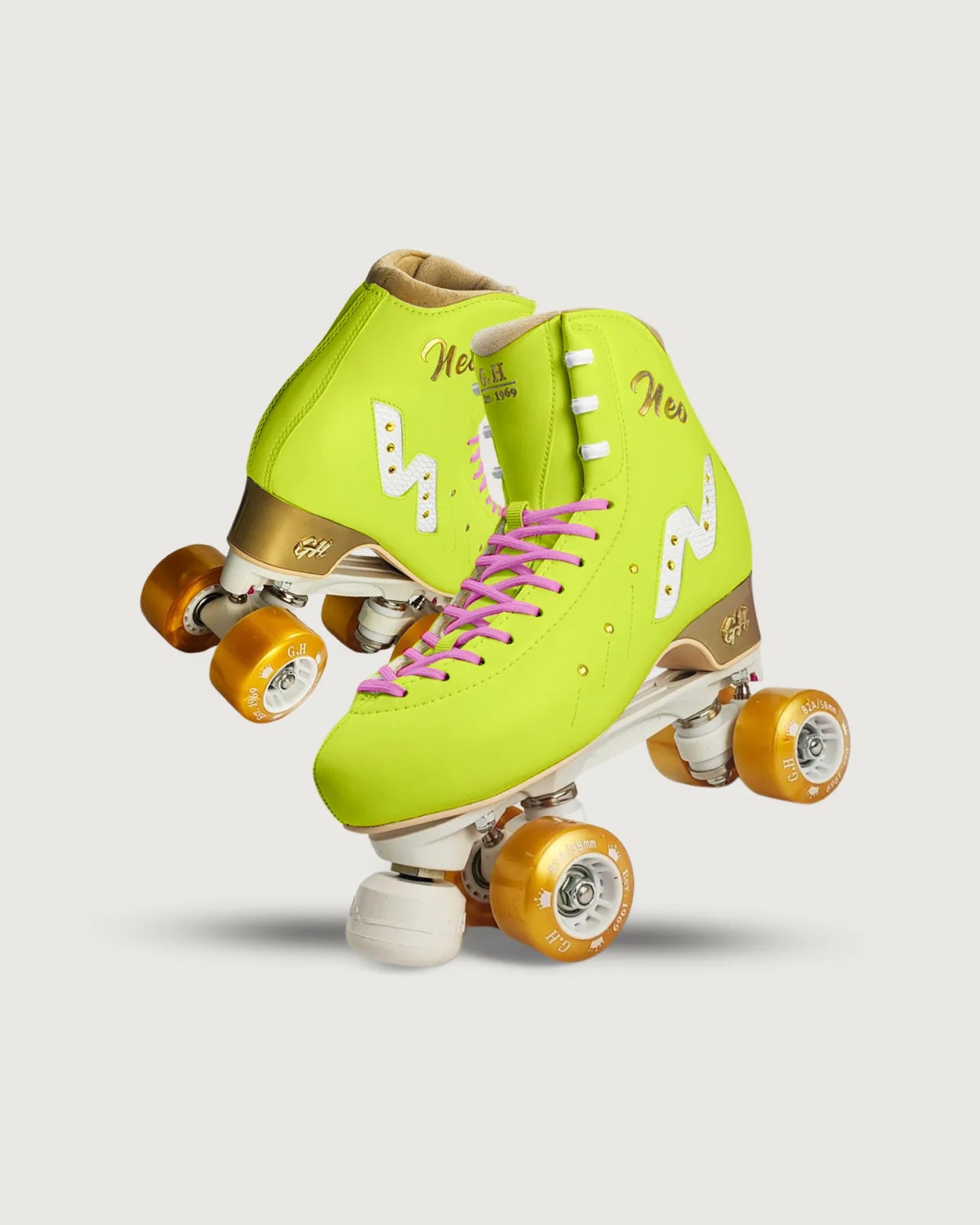 GH Neo Quad Roller Skates for Adults - Adjustable Outdoor & Indoor Rollerblades with Light-Up Wheels - Perfect for Fitness, Rink Skating, and Retro Roller Disco Parties