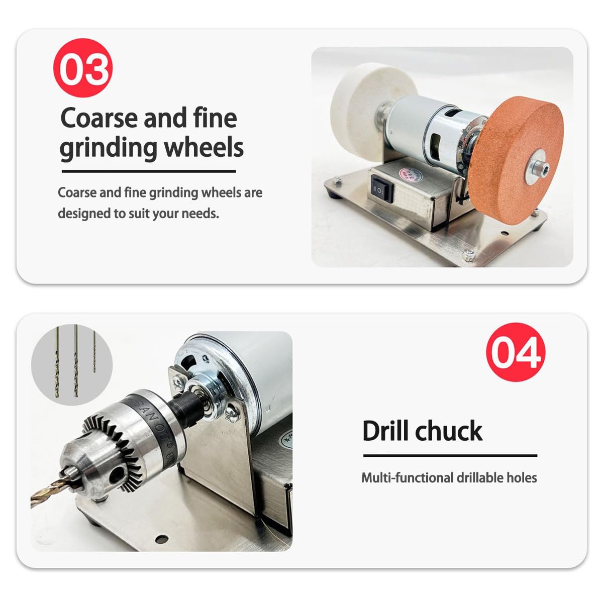 120W 7-Speed Adjustable Bench Grinder with 4-Inch Double Sander & Polishing Wheel Set - Professional Table Top Grinding Tool for Sharpening, Polishing Metal, Wood & DIY Projects - Perfect for Home Workshops, Garage & Metalworking