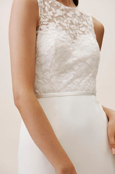 BHLDN Jenny Yoo Winslet Wedding Gown - Elegant A-Line Lace Bridal Dress for Bride, Perfect for Church Ceremony & Beach Weddings