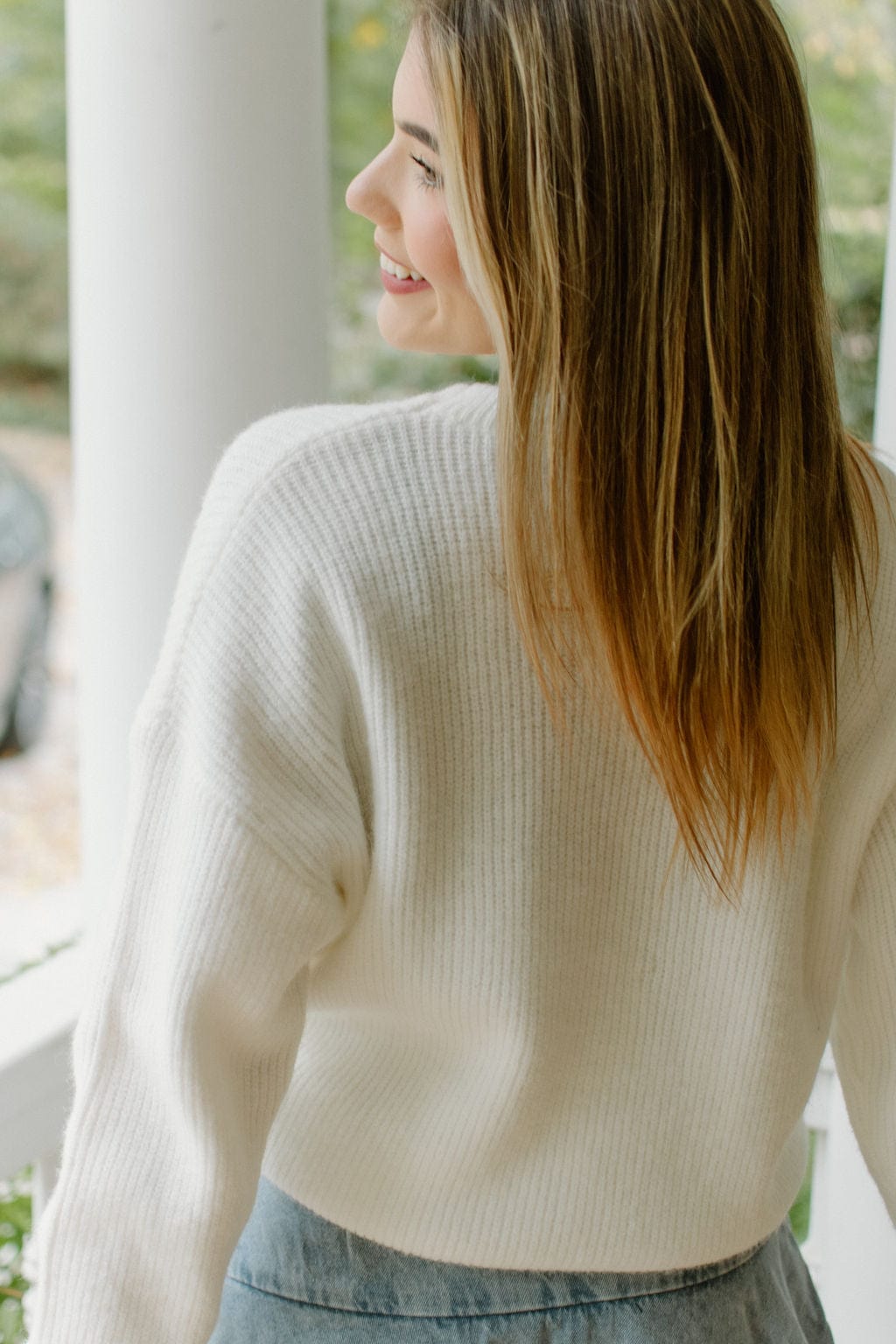 White Hello Pumpkin Sweater - Cute Fall Knit Pullover for Women | Cozy Autumn Fashion, Halloween Outfit, Thanksgiving Style
