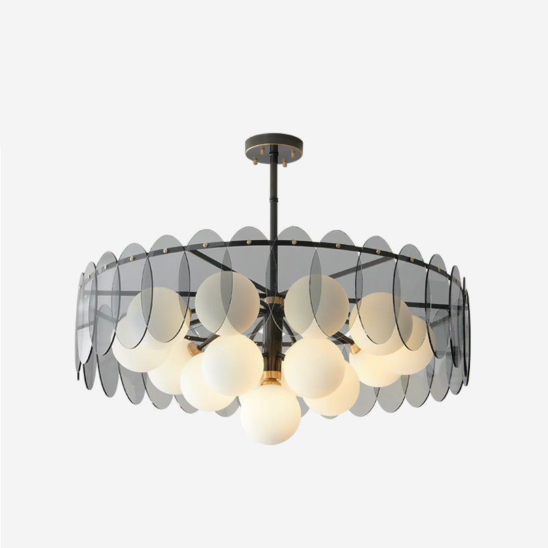 Crystal Glass Sphere Chandelier - Elegant Modern Ceiling Light Fixture for Dining Room, Living Room & Bedroom Decor