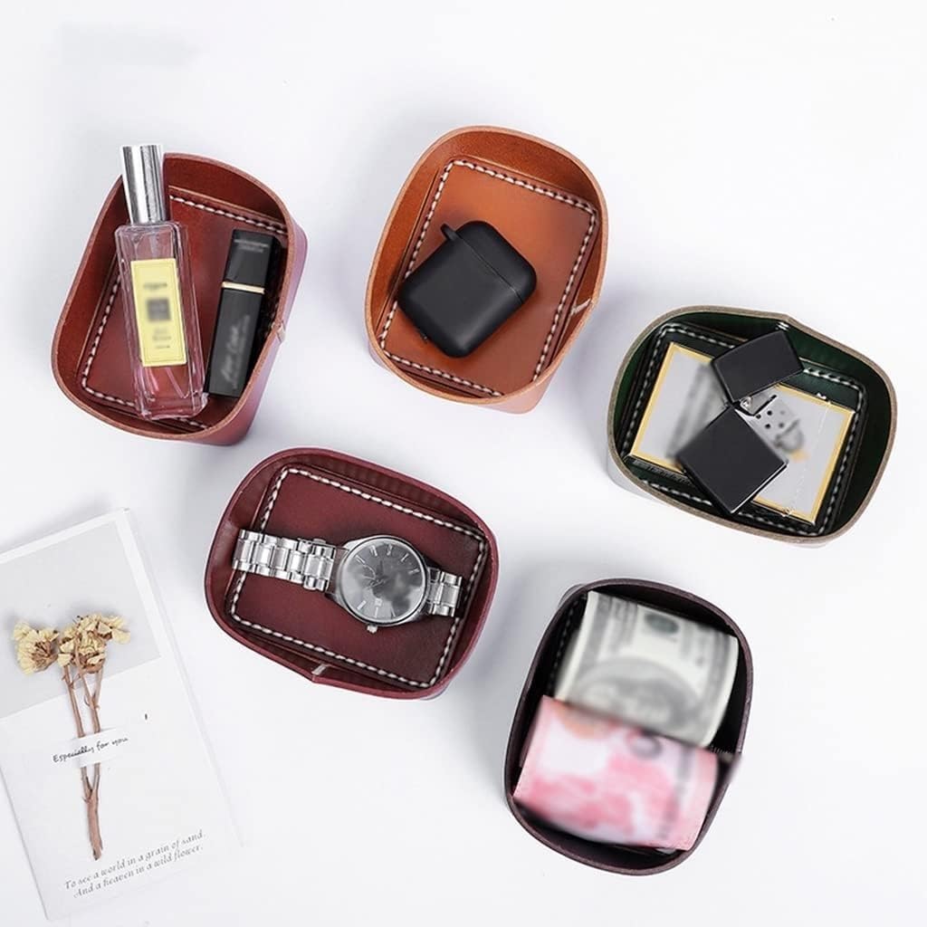 Premium Leather Key Tray - Entryway Organizer for Keys, Jewelry & Watches | Decorative Storage Tray for Tabletop, Desk & Nightstand | Perfect for Home, Office & Gift Giving (Green)
