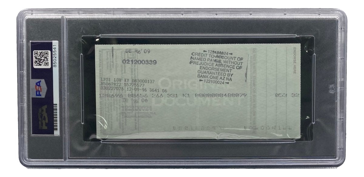 Bobby Thomson New York Giants Autographed Bank Check with PSA/DNA Certification 85025541 - Perfect for Sports Memorabilia Collectors and Baseball Fans Display