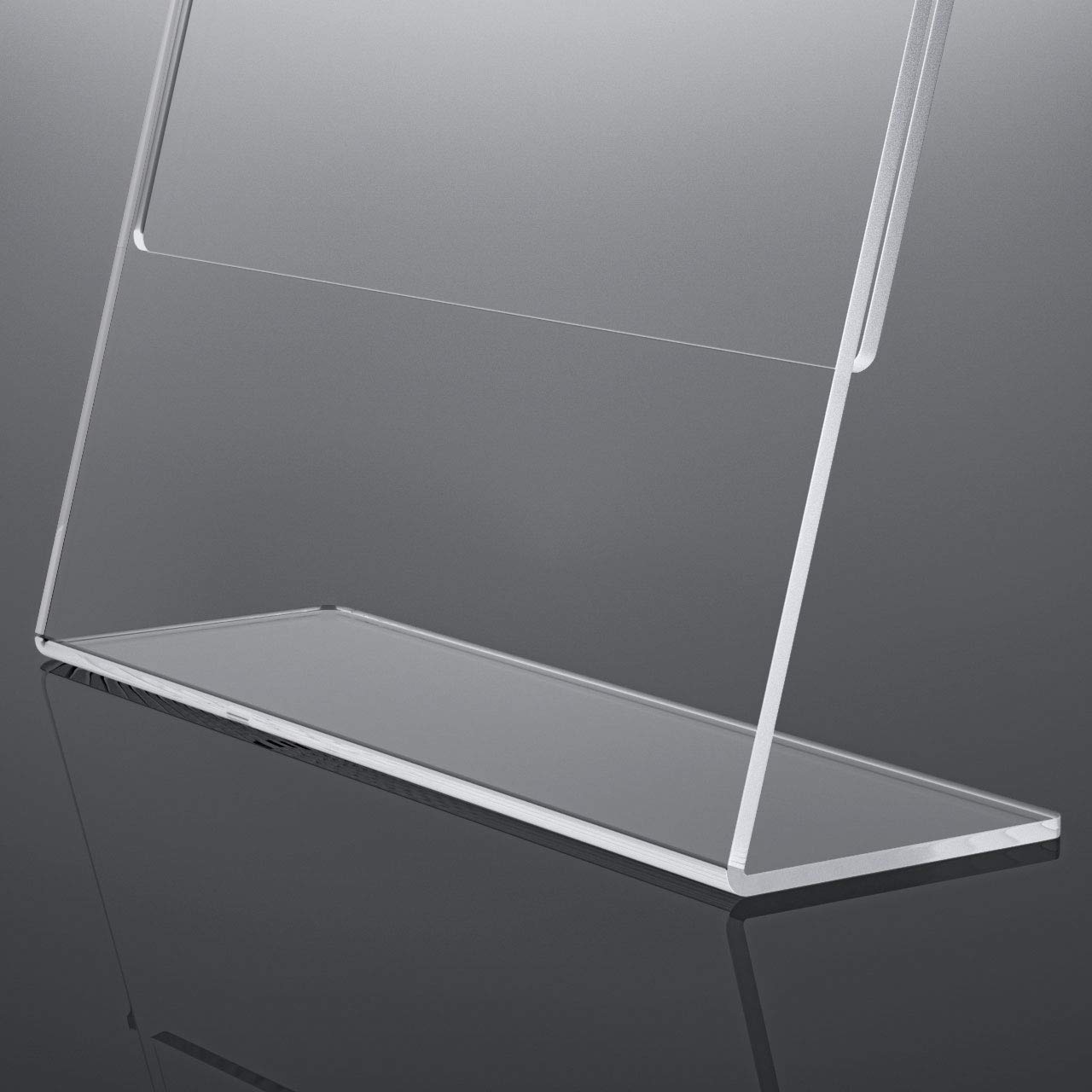 NIUBEE 12 Pack Clear Acrylic Sign Holders 8.5x11 Inches - Horizontal Slant Back Plastic Frames for Flyers, Menus, Documents - Perfect for Office, Store, Restaurant & Retail Displays (Landscape Orientation)