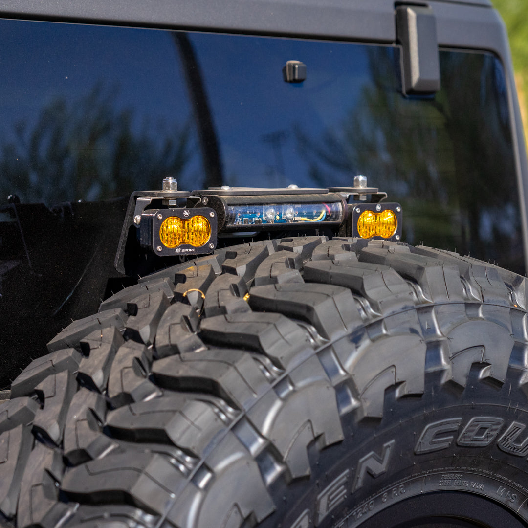 2021-2024 Ford Bronco & Bronco Raptor SDHQ Built 3rd Brake Light Chase Light Mount Kit - Off-Road LED Light Bar Bracket for Adventure & Night Driving
