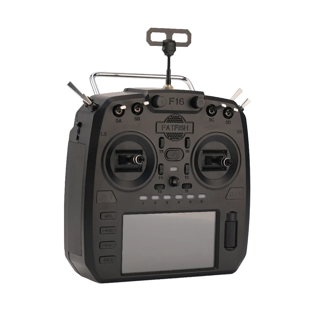 FATFISH F16 16CH Radio Controller with EdgeTX, Built-in ELRS Module & 4.3