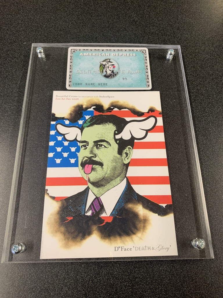 D*FACE American Depress Card & Saddamed Show Set - Limited Edition 2008 - Urban Street Art Collectible for Home Decor & Pop Culture Enthusiasts