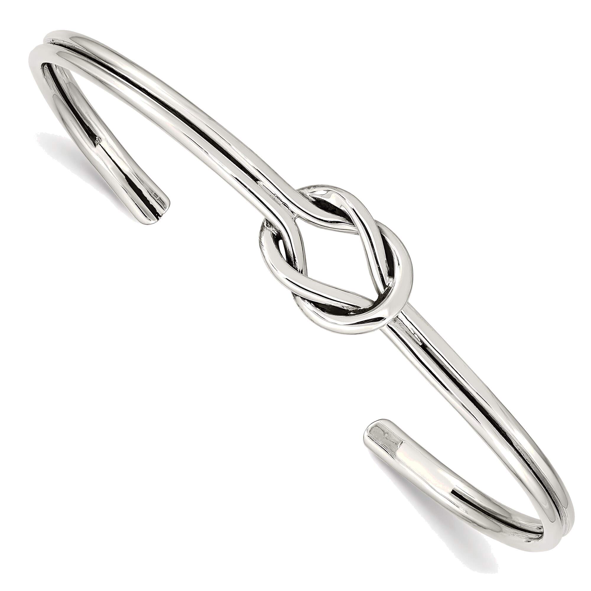 Bonyak Sterling Silver Knot Bangle Bracelet for Women - Dainty & Elegant Jewelry Gift for Birthday, Anniversary, Wedding - Perfect for Everyday Wear & Special Occasions