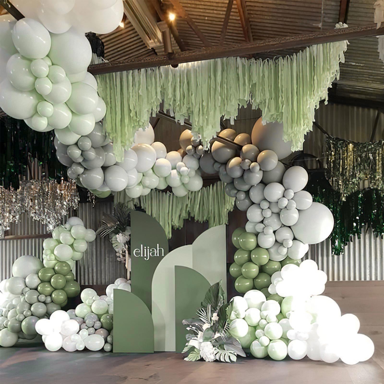 50 Pack 12 Inch Beryl Green Balloons - Dusty Green Balloons for Balloon Garland, Arch, Birthday Party, Wedding & Boho Decorations - Perfect for Baby Showers, Bridal Showers & Anniversary Celebrations