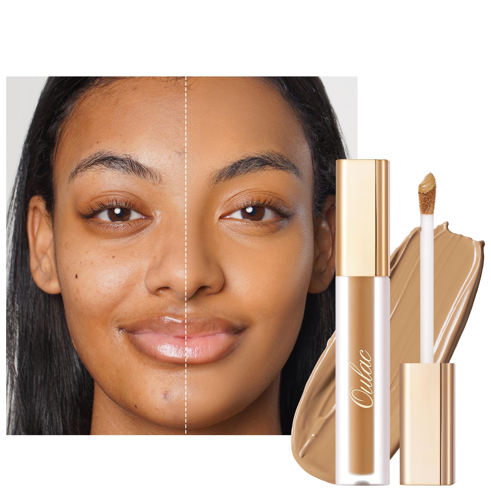 Oulac Full Coverage Concealer Stick for Dark Circles & Blemishes - Hydrating Concealer with Hyaluronic Acid, Lightweight & Long Lasting - Vegan Makeup (3.8ml, Shade C7 Olive) - Perfect for Everyday Wear & Professional Makeup Looks