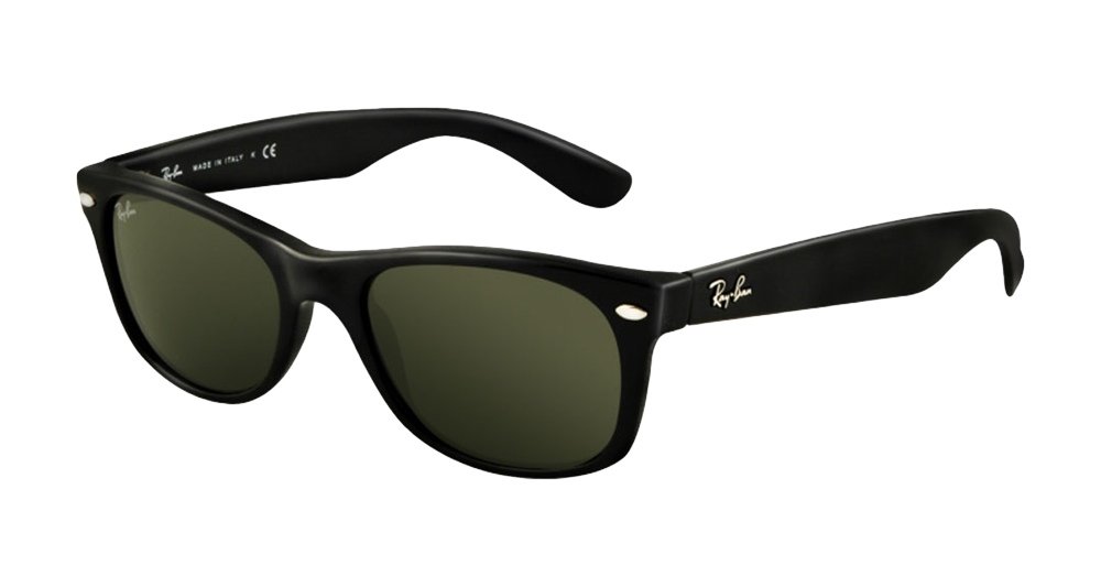 Ray-Ban RB2132 New Wayfarer Sunglasses Classic Black 55mm - Polarized UV Protection for Men & Women - Perfect for Driving, Beach & Outdoor Activities