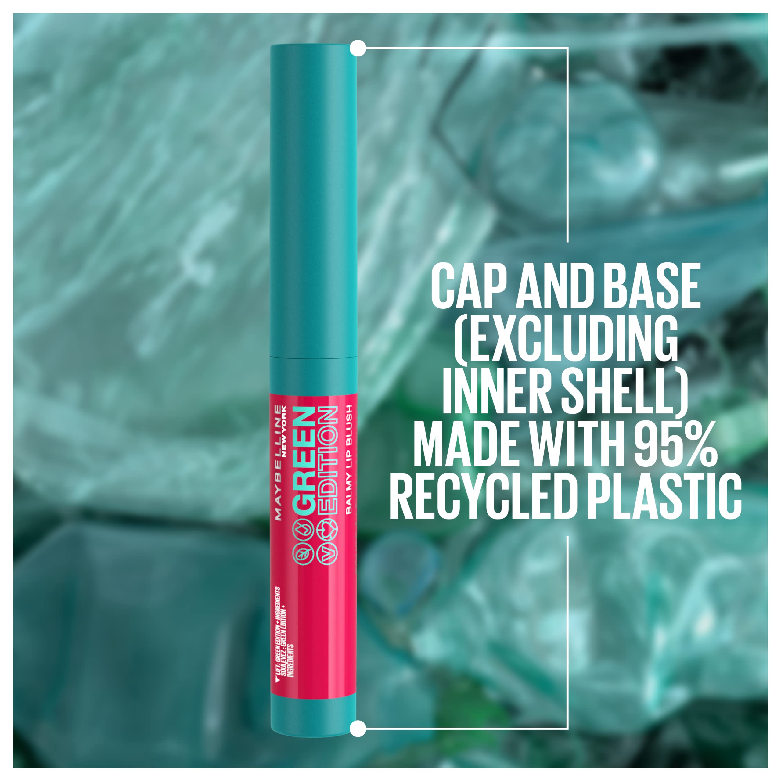 Maybelline Green Edition Balmy Lip Blush with Mango Oil - Lightning Cocoa Nude Tinted Lip Balm (1 Count) | Hydrating & Nourishing for Everyday Wear, Date Night & Natural Makeup Looks
