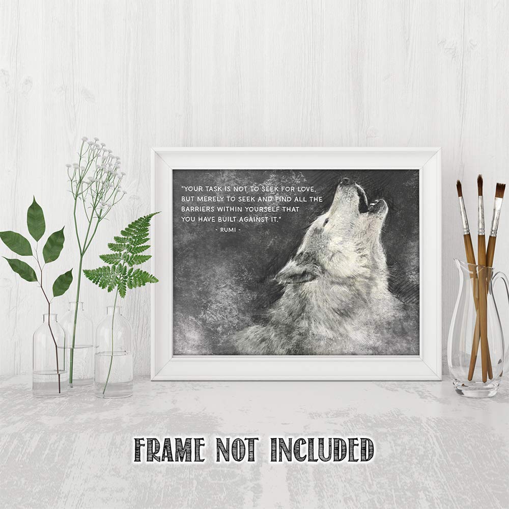 TJ Originals Inspirational Wall Art - Unframed 11x14 Print with Rumi Quotes for Home & Office Decor