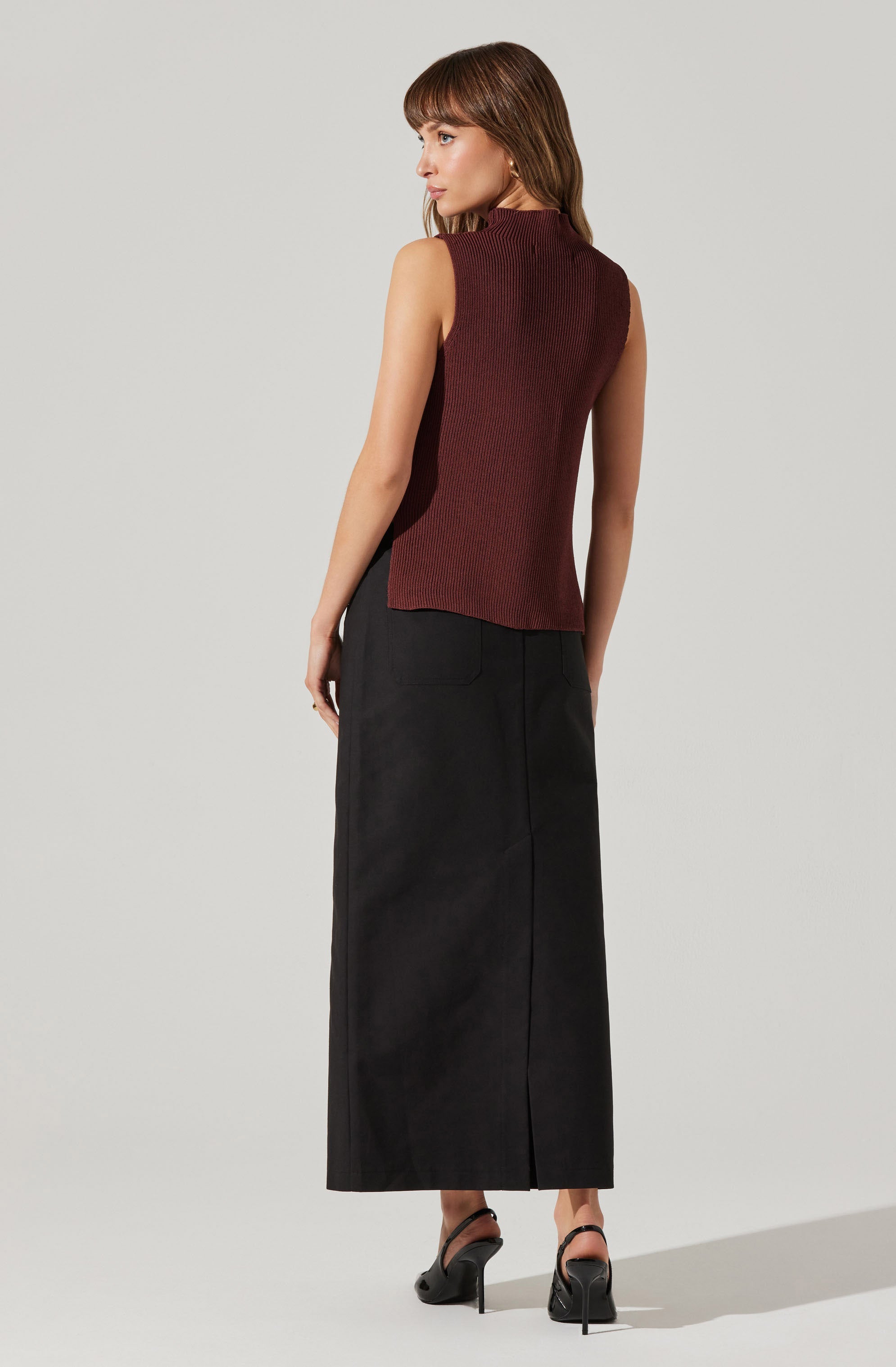 Zea Mock Neck Sleeveless Sweater for Women - Soft Knit Pullover Top for Fall & Winter - Perfect for Layering, Office Wear, and Casual Outfits