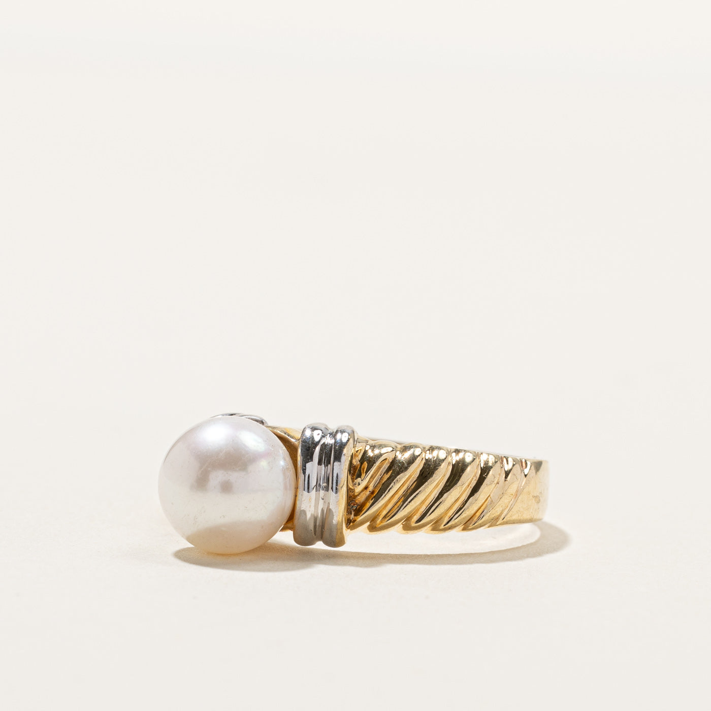 Textured Pearl Ring for Women - Size 9.25 - Elegant Handmade Jewelry for Wedding, Party & Special Occasions