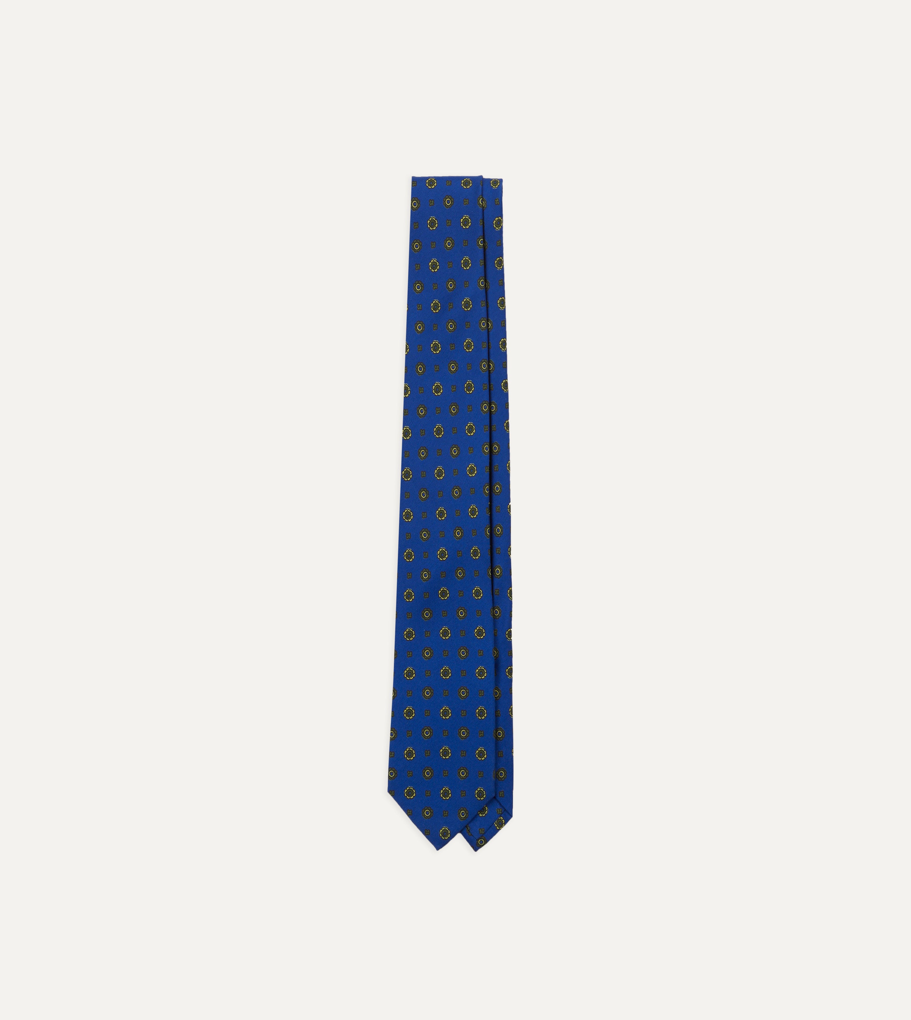 Royal Blue Baroque Paisley 36oz Madder Silk Self-Tipped Necktie - Elegant Formal Tie for Weddings, Business Meetings & Special Occasions