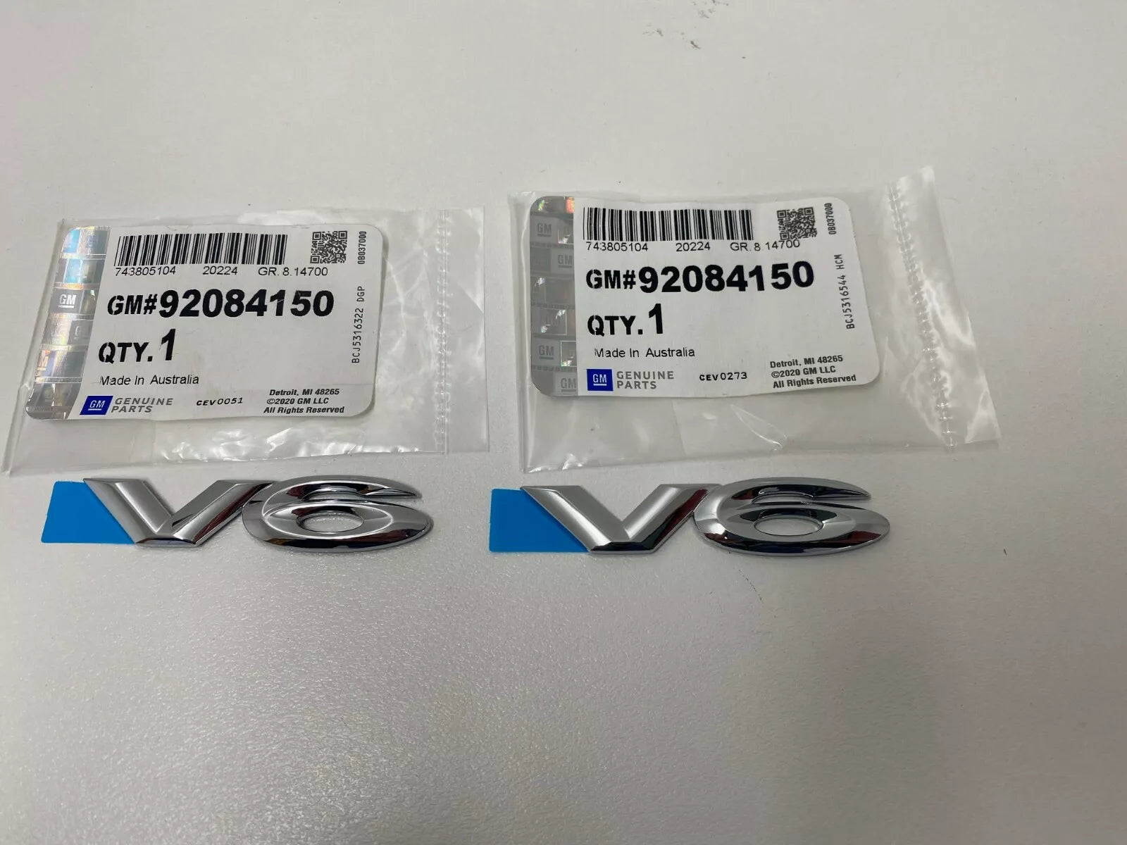 Genuine Holden VY Commodore V6 Chrome Guard Badge Pair - Premium Car Emblem for Commodore VY Models - Perfect for Car Enthusiasts & Customization Projects