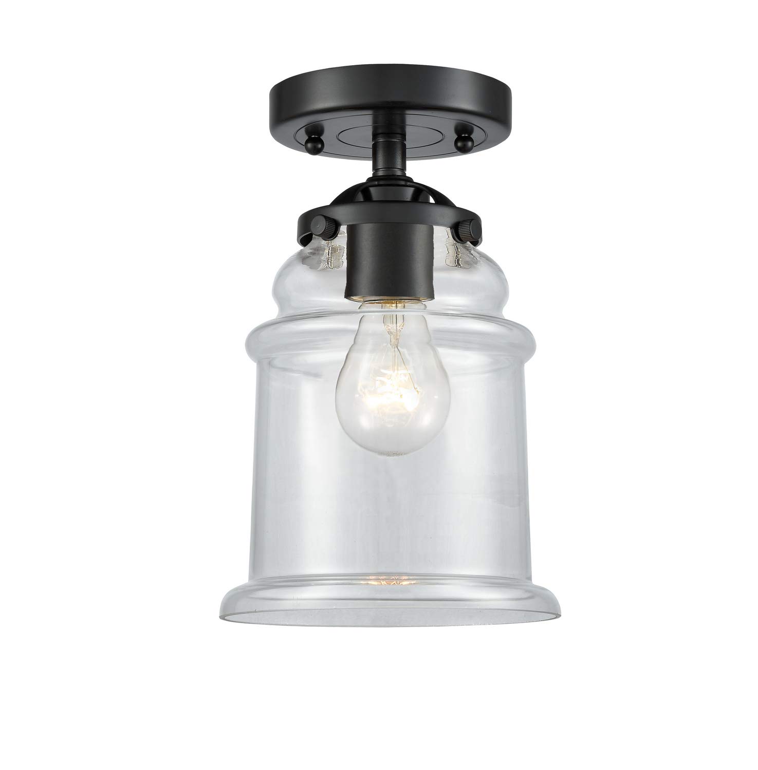 Innovative 1-Light Semi-Flush Mount Ceiling Light - Oil Rubbed Bronze Finish, Modern Nouveau Collection - Perfect for Bedroom, Hallway, or Entryway Lighting
