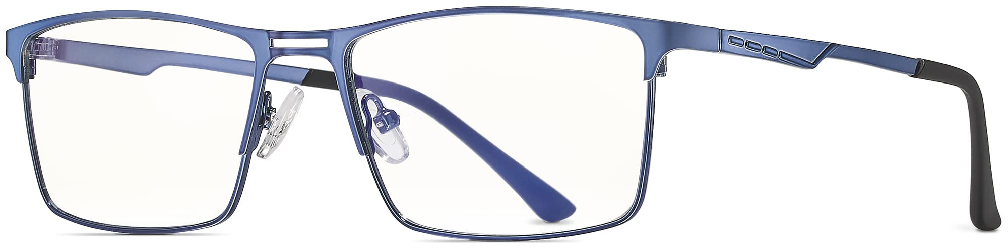 Blue Light Blocking Glasses - Square Metal Frame for Men & Women | Computer & Gaming Use