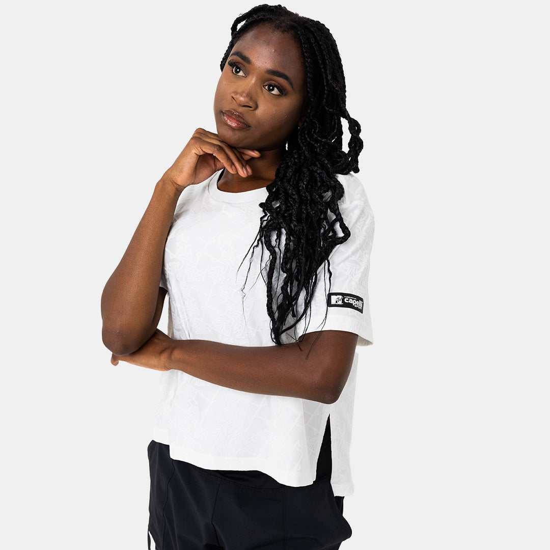 MTV Women's Push It Jacquard Boxy Tee - Stylish Graphic T-Shirt for Casual Wear, Street Fashion & Everyday Outfits
