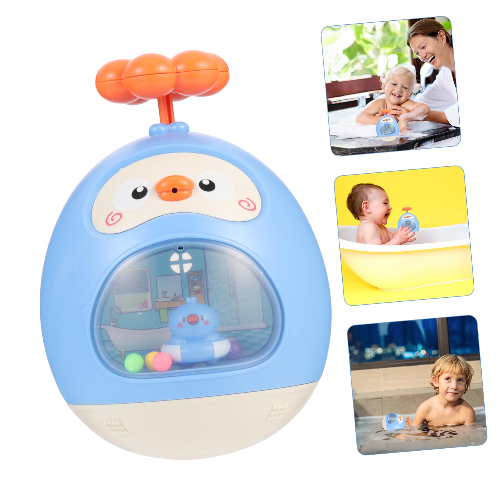 FAVOMOTO 2-Pack Sky Blue Tumbler Bath Toys for Kids - Fun Water Play for Pool, Beach & Bathtub | Durable & Safe Splash Spray Toys for Toddlers & Infants
