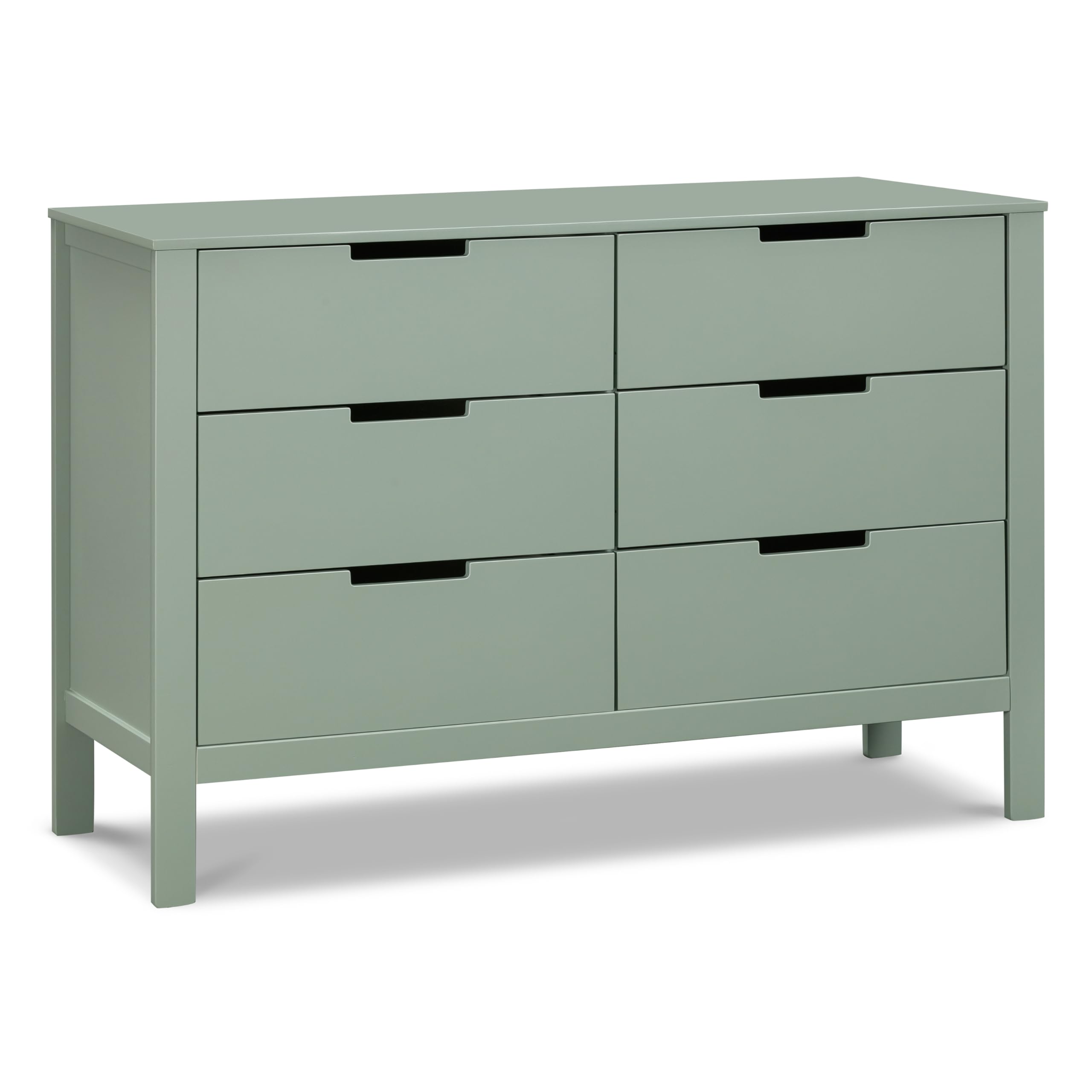 Carter's by DaVinci Colby 6-Drawer Baby Dresser - Solid Wood Double Chest of Drawers for Kids Nursery, Boys & Girls Bedroom - Versatile Storage Organizer for Clothes, Toys & Essentials - Light Sage Finish - Perfect for Nursery, Bedroom & Playroom Organization