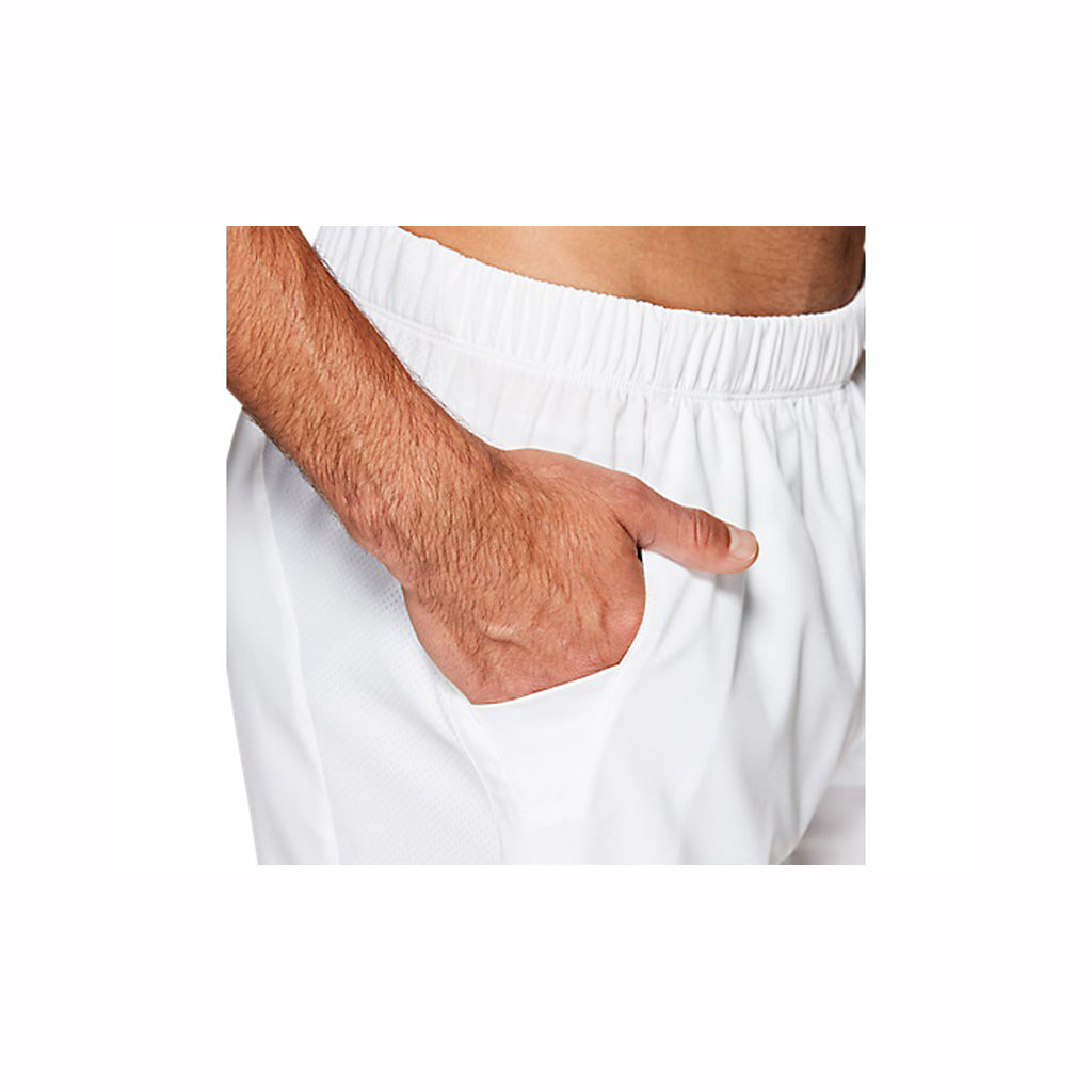 ASICS Men's Elite 7-Inch Running Shorts - Lightweight Athletic Shorts for Men, Quick-Dry Workout Shorts with Liner - White (Perfect for Running, Gym, Training & Sports)