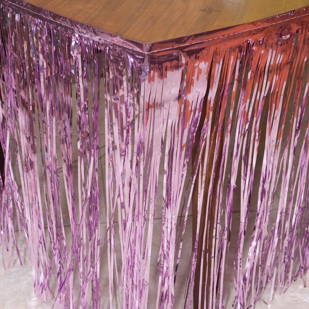 Pink Metallic Party Skirting - Elegant Table & Event Decor for Weddings, Birthdays & Celebrations