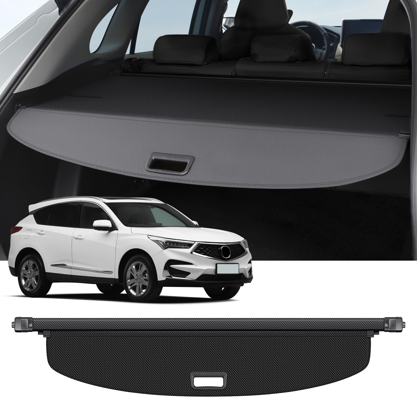 Acura RDX Cargo Cover 2019-2025 - Carbon Fiber Retractable Trunk Cover, Security Shield & Luggage Protector - Perfect for Road Trips, Grocery Hauling & Vehicle Security