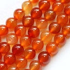 Natural Carnelian Stretch Bead Bracelet for Women - Handmade Healing Stone Jewelry - Perfect for Yoga, Meditation & Everyday Wear
