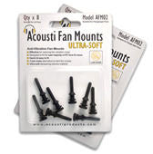 Acousti Anti-Vibration Fan Mounts - Ultra Soft Silicone (Pack of 8) AFM02B - Reduce Noise for PC, Gaming Rig & Server Cooling Systems