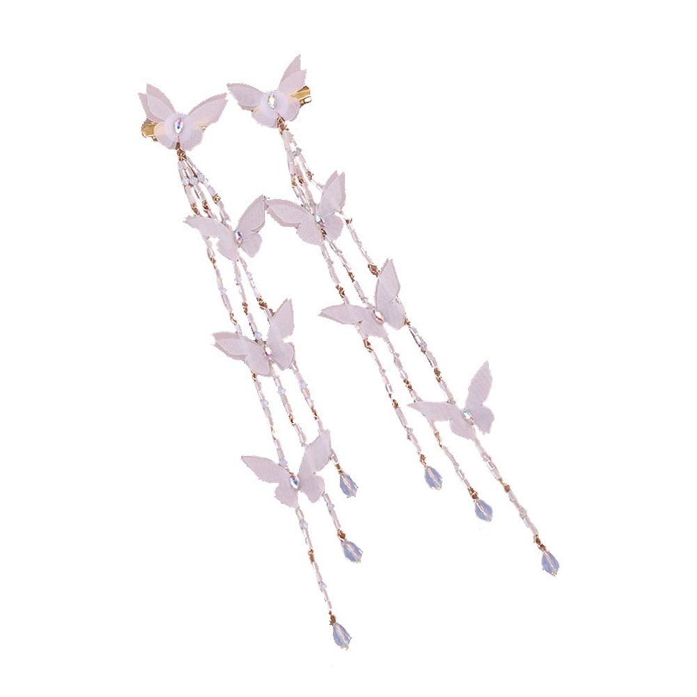 2/4Pcs Butterfly Hair Clips with Tassels - Elegant Hair Accessories for Women, Girls & Kids - Perfect for Parties, Weddings & Everyday Styling