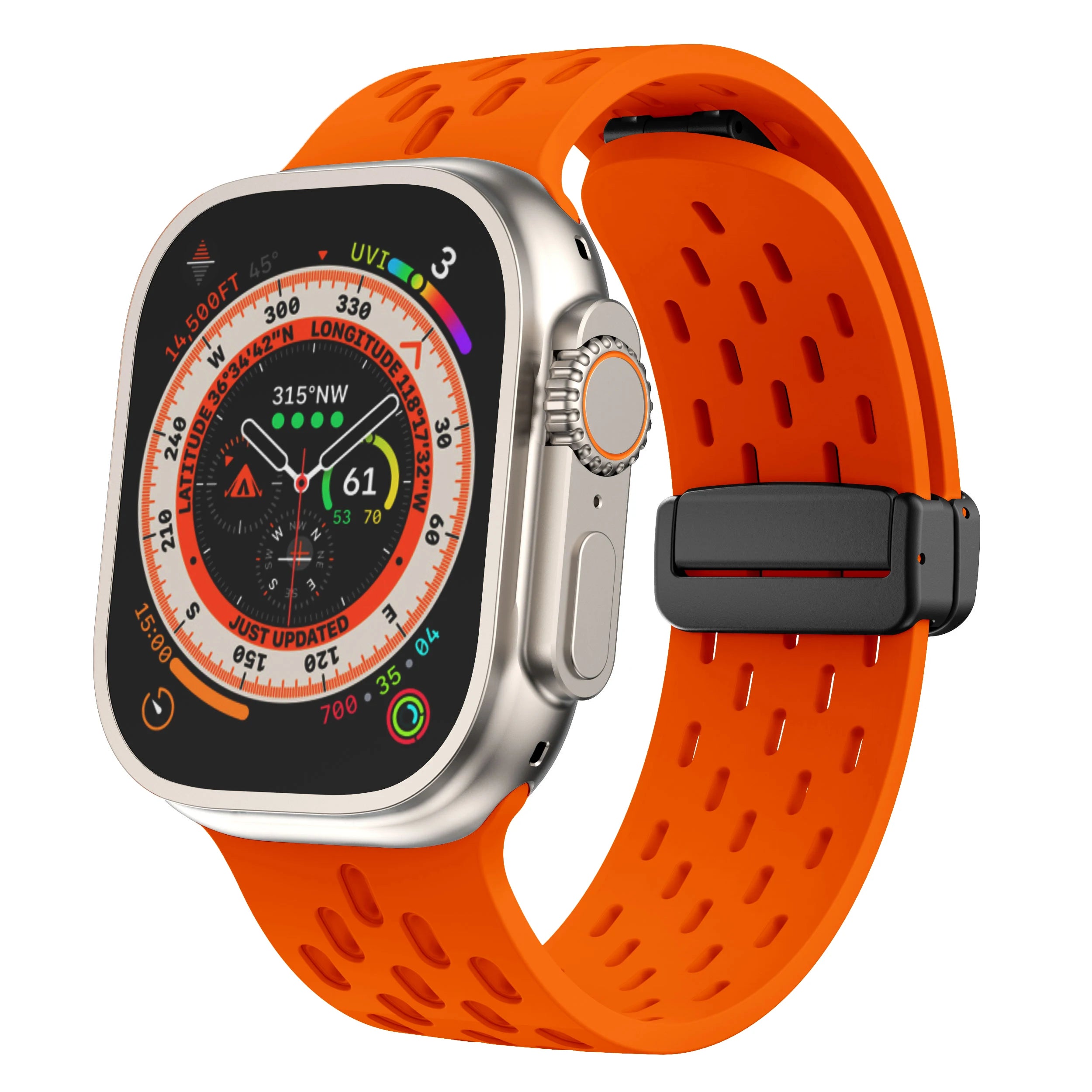 Breathable Silicone Magnetic Watch Bands - Adjustable & Comfortable Wristband for Apple Watch, Samsung, Fitbit - Perfect for Workouts, Running & Daily Wear
