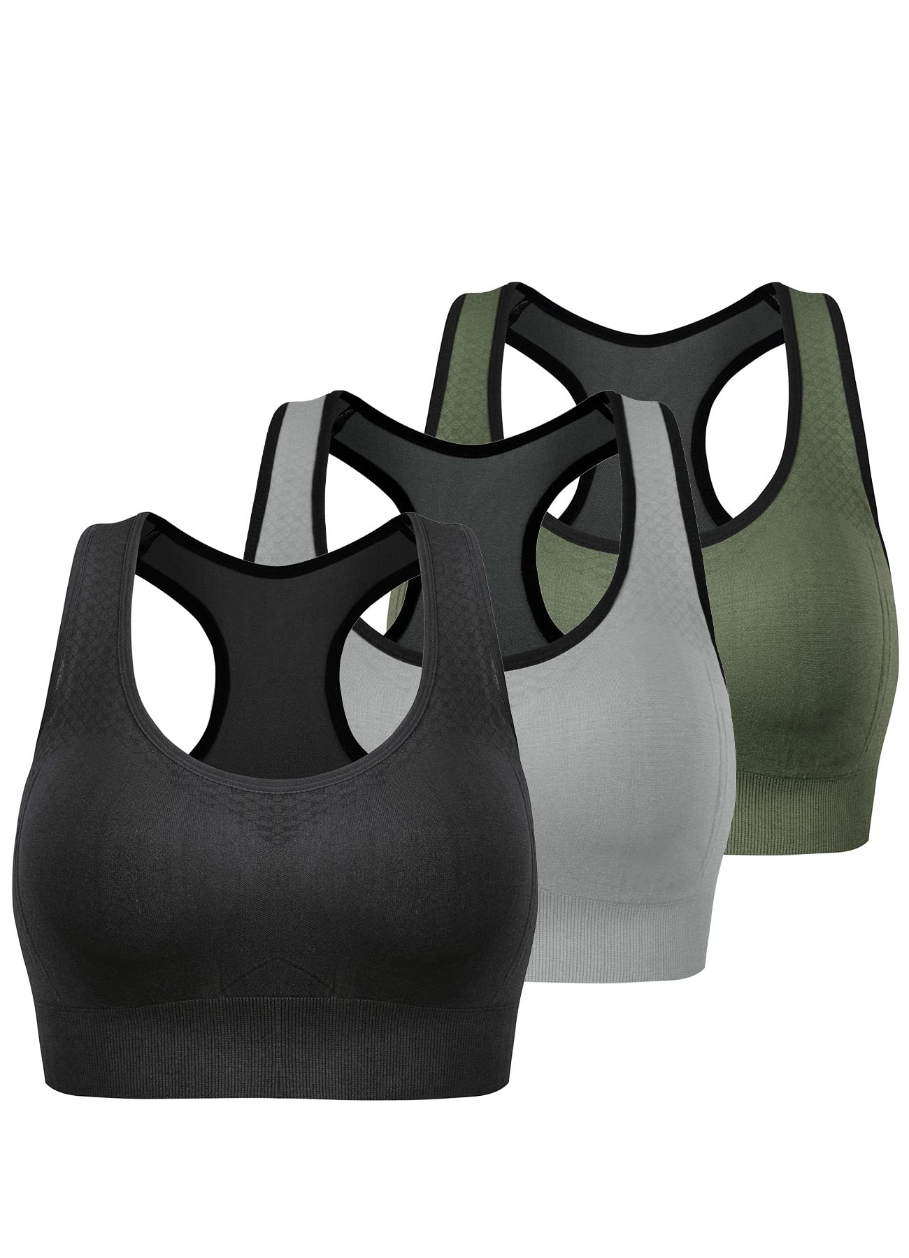 TOBWIZU Women's Medium Support Sports Bra with Pocket - Yoga, Gym & Workout Activewear for Running, Training & Fitness