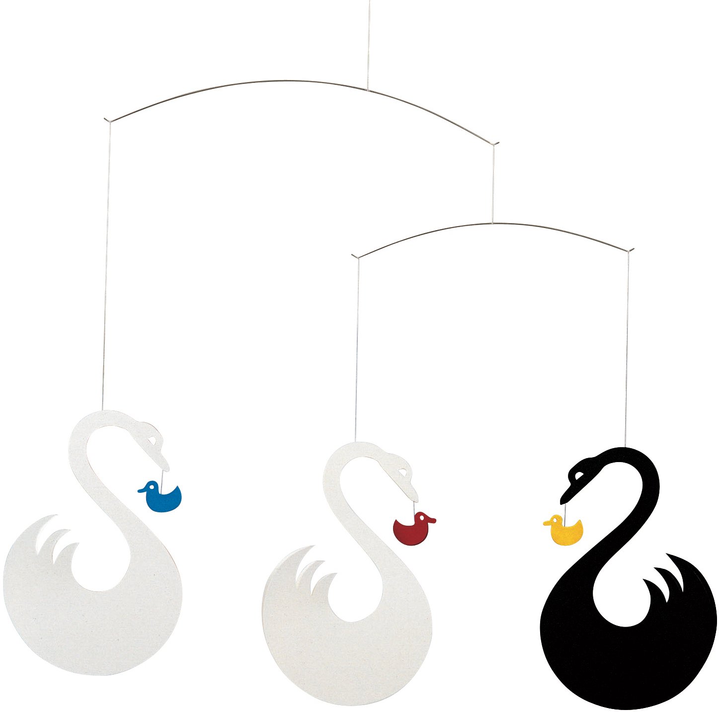Premium Flensted Mobiles Swan Fantasy Hanging Mobile - 14 Inch Handmade Nursery Decor - Elegant Cardstock Baby Mobile for Crib, Bedroom & Gift - Calming Sensory Toy for Newborns