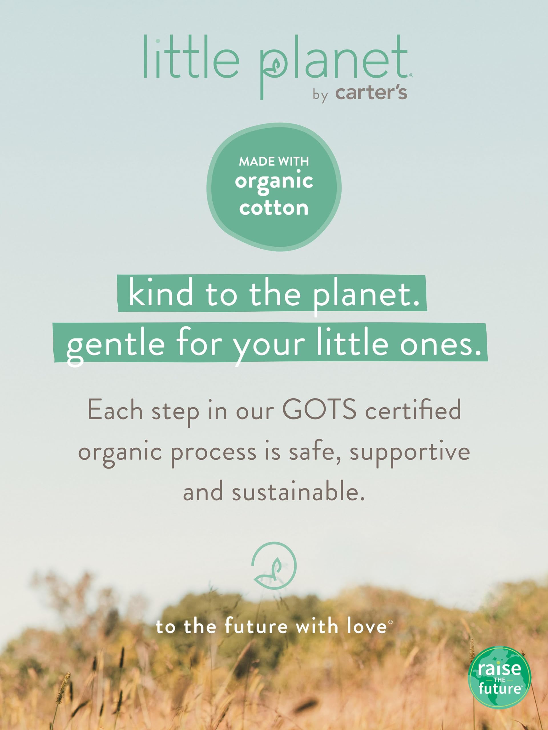 Little Planet by Carter's Unisex Baby Organic Cotton Gauze Bubble Romper - Soft & Breathable Outfit for Newborns, Infants & Toddlers - Perfect for Playtime, Daycare & Summer Adventures