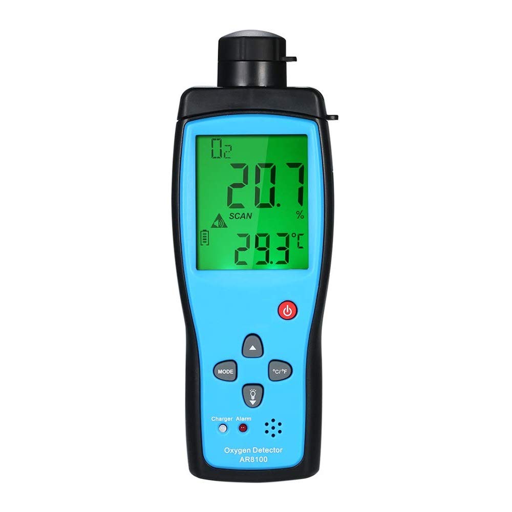 Digital Portable Oxygen Gas Meter - Automotive O2 Gas Tester with LCD Display & Alarm for O2 Concentration Measurement | Perfect for Cars, Climbing, Tunnels, Labs & Industrial Use