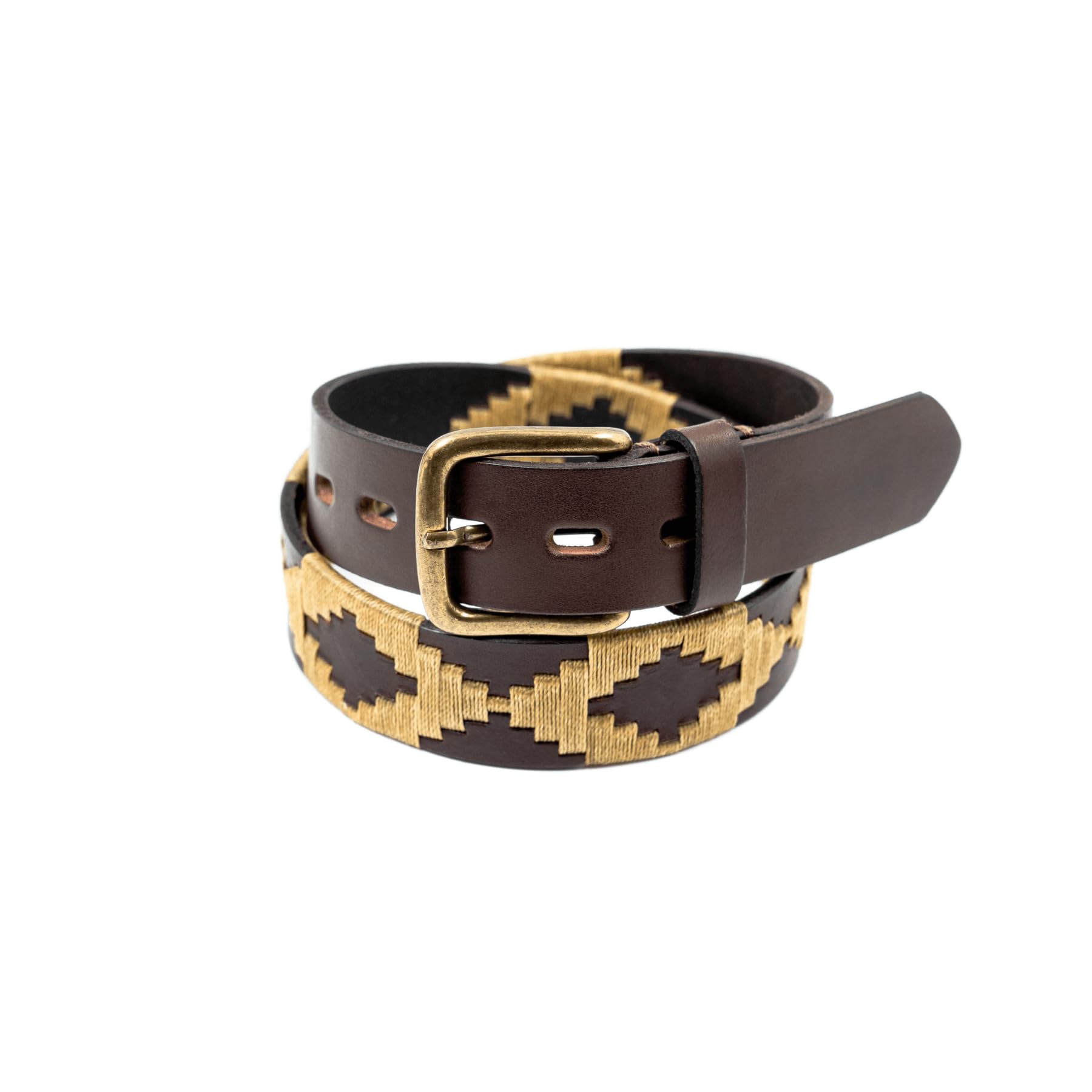 Premium Hand-Stitched Leather Polo Belt for Men - Classic & Durable Dress Belt for Business, Casual & Formal Wear