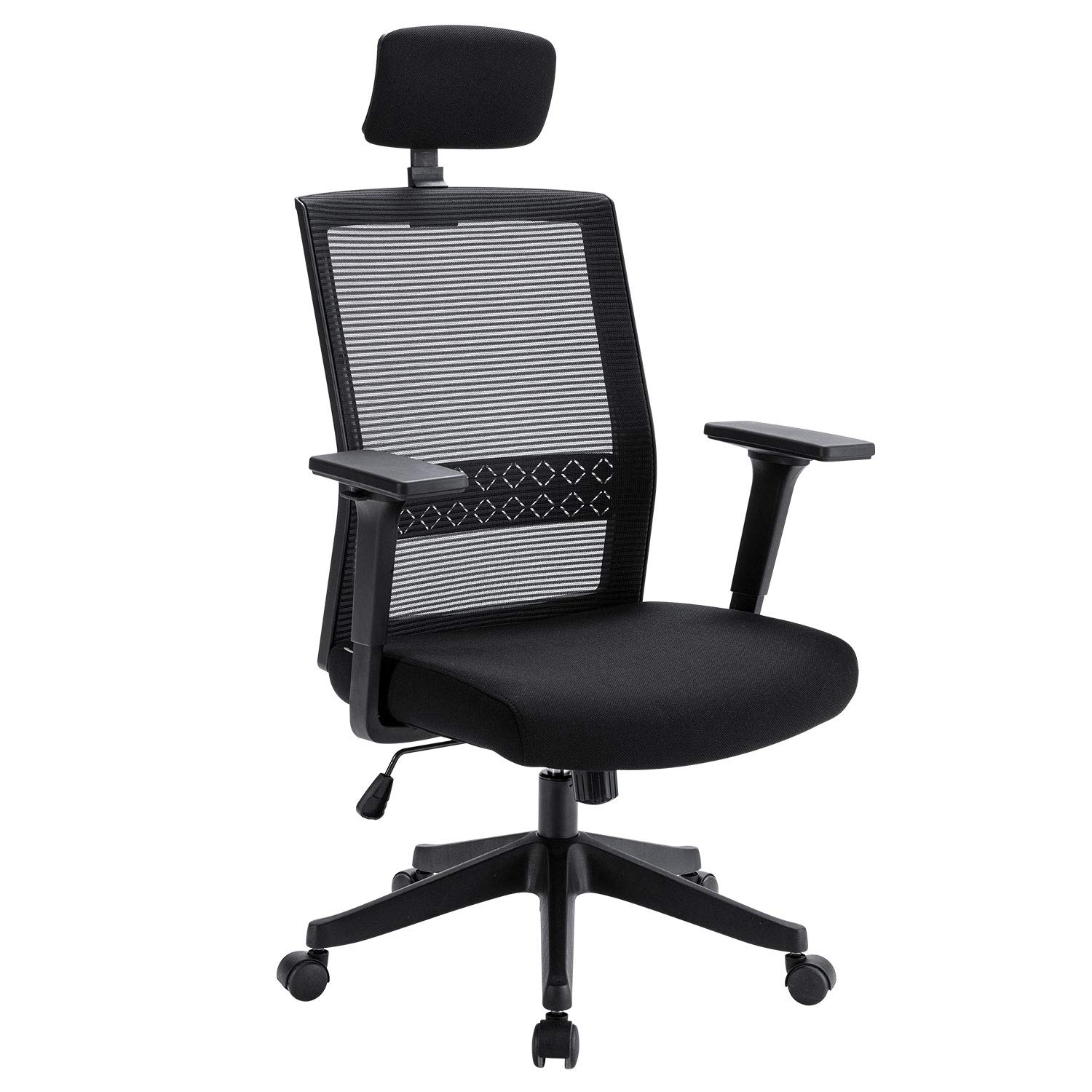 Ergonomic Office Chair with Adjustable Headrest - Breathable Mesh Computer Desk Chair for Home & Office - Perfect for Long Hours of Work, Gaming, and Study Sessions