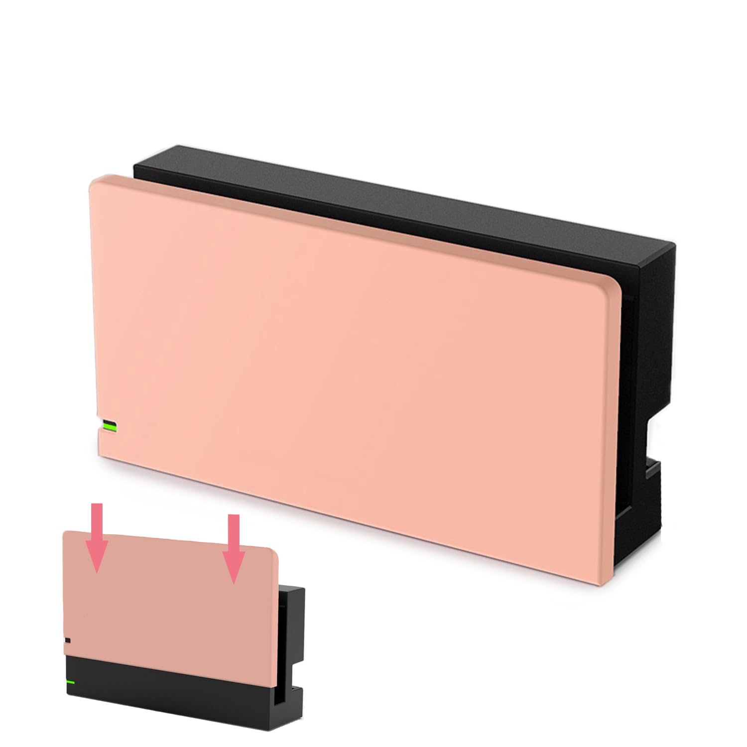 Custom Faceplate Cover for Nintendo Switch Charging Dock - Hard PC Slim Shell Anti-Scratch Protection [No Screwdriver Installation] - Pink Replacement Panel for NS Docking Station - Perfect for Gaming Setups & Travel Protection