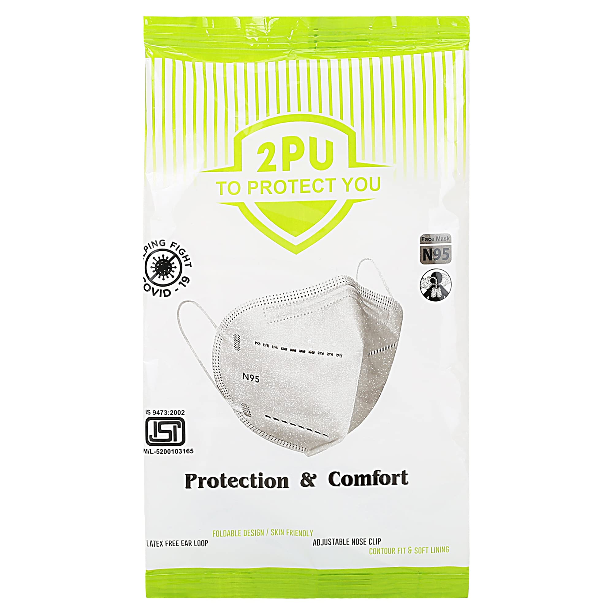Premium N95 Face Mask for Men & Women - 5-Layer Washable & Reusable Anti-Pollution Mask (White, 20-Pack) | Ideal for Travel, Work & Outdoor Protection Against Dust, Smoke & Allergens