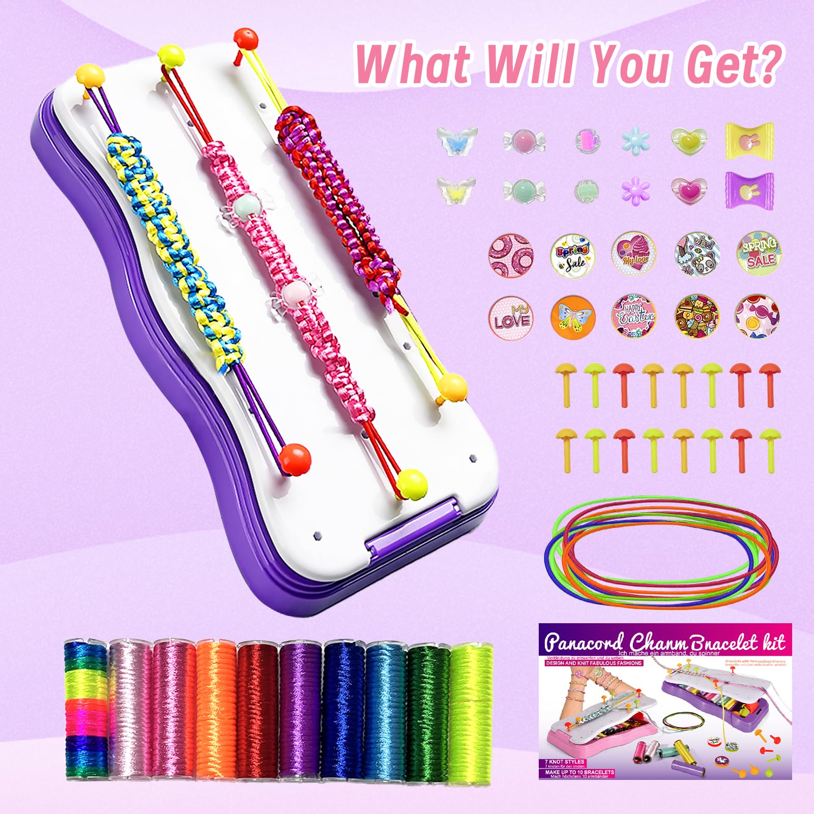 Friendship Bracelet Making Kit for Kids - DIY Arts and Crafts Jewelry Set for Girls Ages 7-12 - Creative String Bracelet Making Supplies - Perfect Birthday Gift for Girls - Fun Activity for Parties, Summer Camps & Craft Time